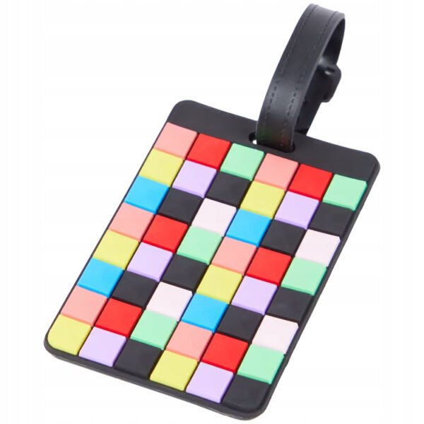 ETIQUETTE DE BAGAGE CUBES MULTICOLORES
