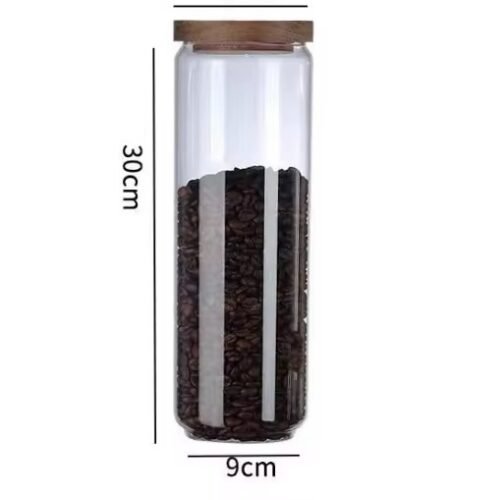 SILICE BOCAL ROND COUVERCLE ACACIA 9X30CM 805097B