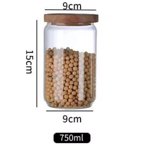 SILICE BOCAL ROND COUVERCLE ACACIA 9X15CM 805097B