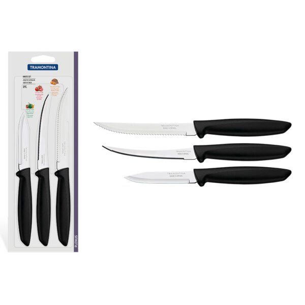 TRAMONTINA SET DE 3 COUTEAUX DE CUISINE