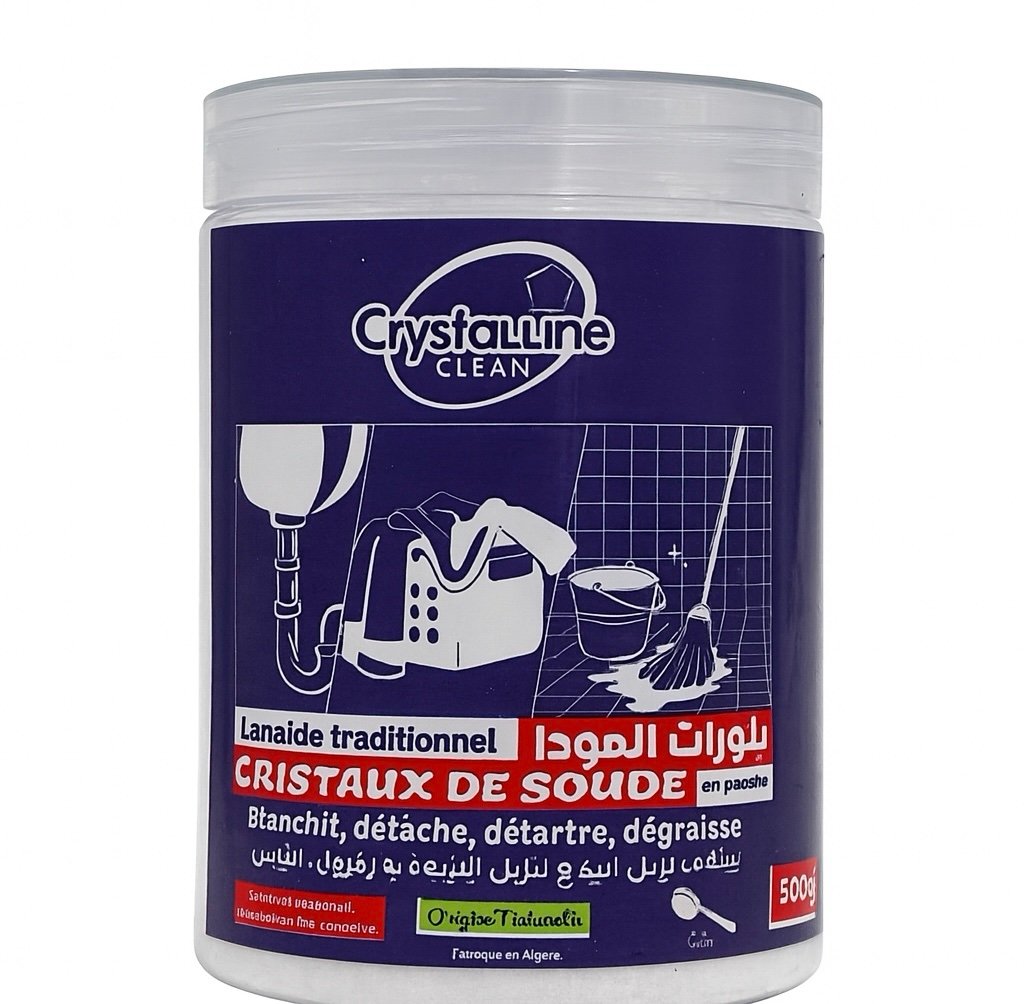 CRYSTALLINE CRISTEAUX DE SOUDE POUDRE 500GR