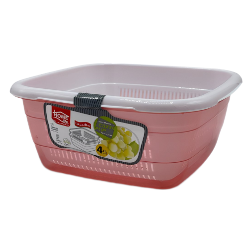 HOME LIFE BASSINE & PASSOIRE CARRE 4L