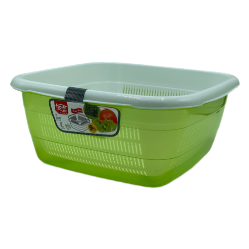 HOME LIFE BASSINE & PASSOIRE CARRE 9L