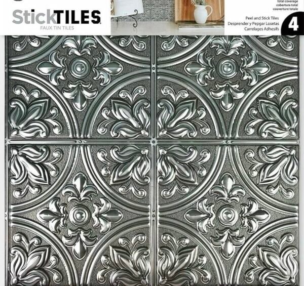 ATMOSPHERA ADHESIF DECORATIF 30X30CM X6 ARGENT 150546B