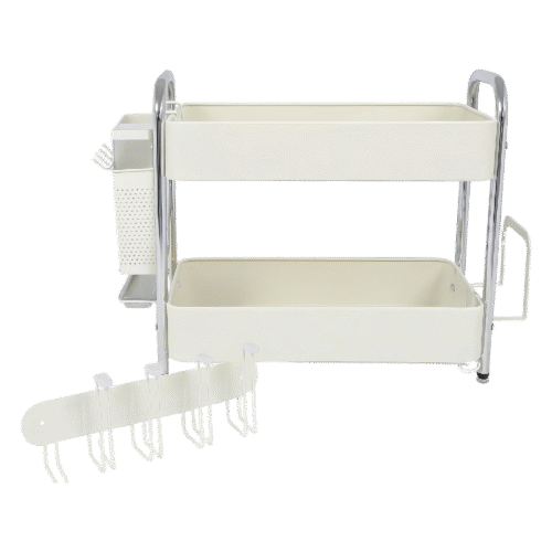 EGOUTTOIR EN METAL 2 NIVEAUX BLANC 52X33X39CM 1279-4