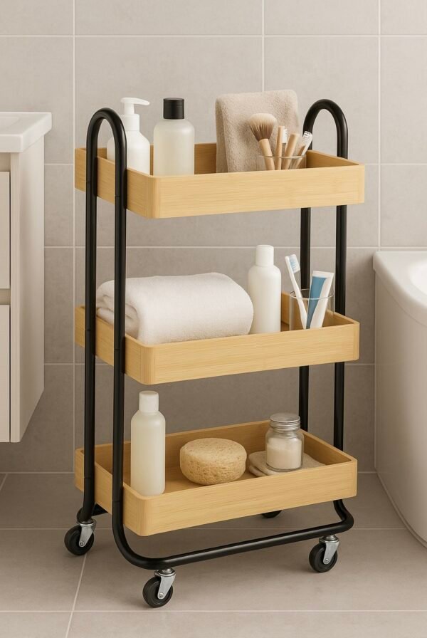 DESSERTE EN BAMBOU 3 NIVEAUX 44.5X33.5X83.5CM – Image 2