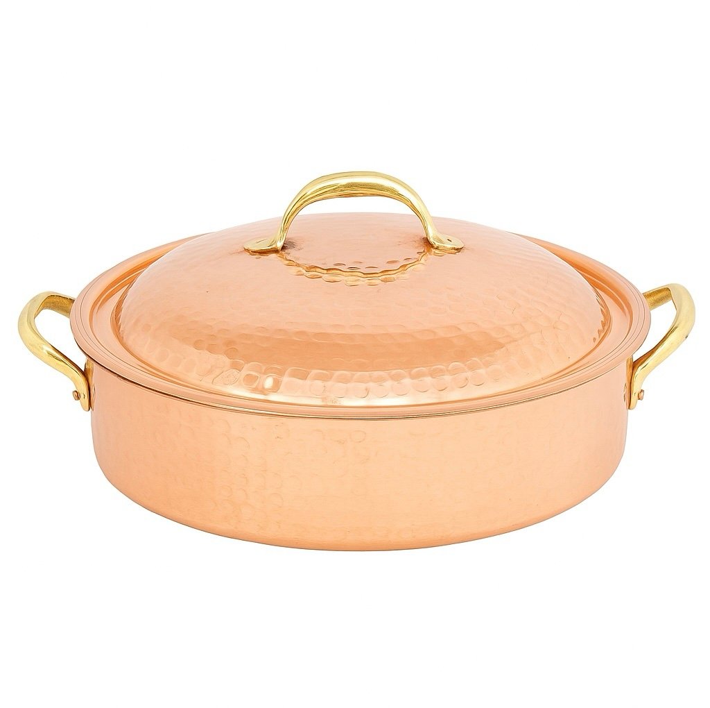 GOY SAUTEUSE EN CUIVRE MARTELE 28CM