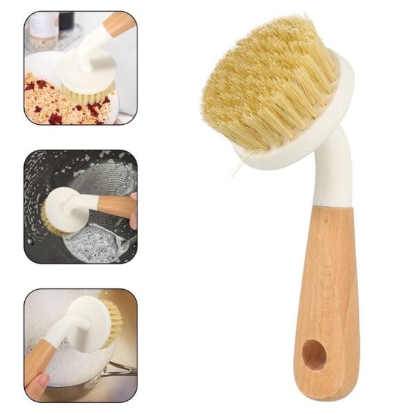 BROSSE VAISSELLE EN BAMBOU BLANCHE – Image 2