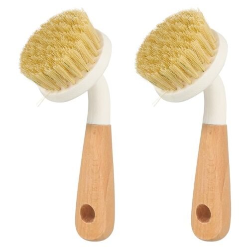 BROSSE VAISSELLE EN BAMBOU BLANCHE