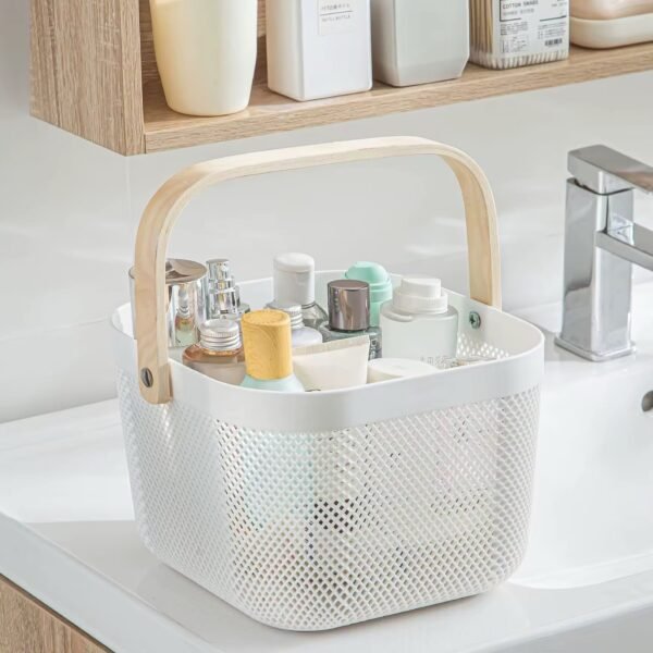 SEIFOUNA PANIER EN PLASTIQUE 25X25X18CM BLANC – Image 2