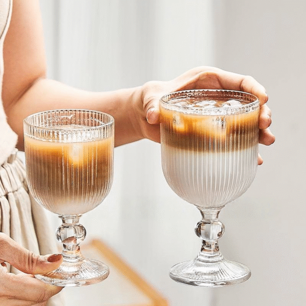 DELI GLASS VERRE A PIED RAYE 370ML X6 K291B – Image 3