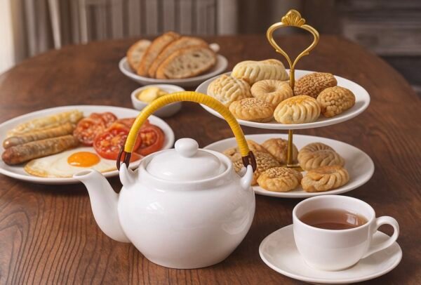 SET DE THEIERE + PORTE GATEAUX EN CERAMIQUE – Image 2