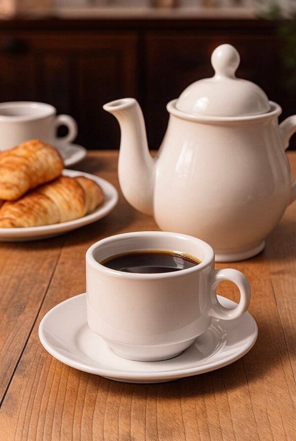 MBB TASSE A CAFE + SOUS TASSE EN CERAMIQUE X6 ZD001 – Image 2