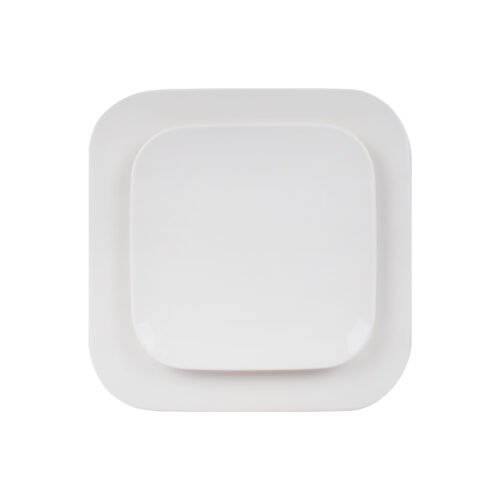 BLOMUS SET DE 2 ASSIETTES CARRE EN PORCELAINE 18X18/24X24CM