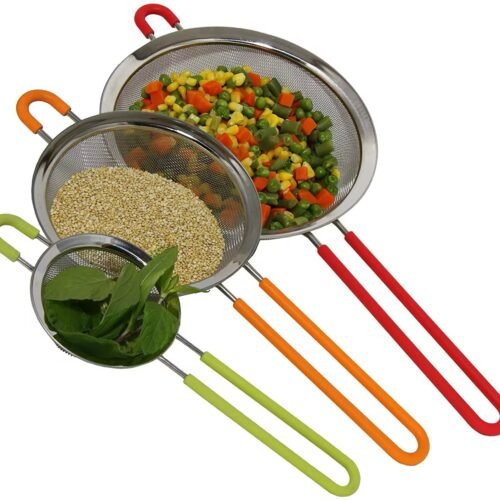 SET DE 3 PASSOIRES POIGNE EN SILICONE 13115-4