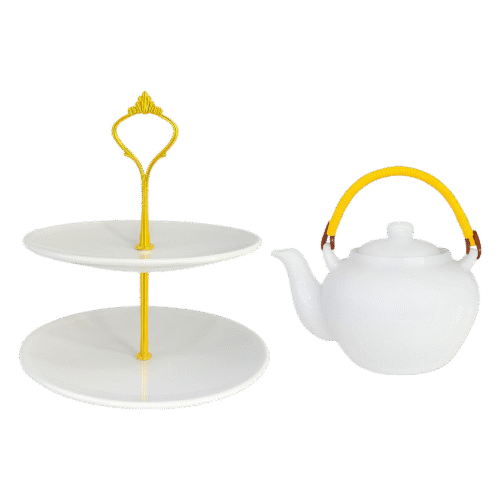 SET DE THEIERE + PORTE GATEAUX EN CERAMIQUE