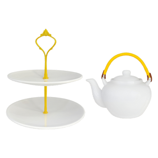 SET DE THEIERE + PORTE GATEAUX EN CERAMIQUE