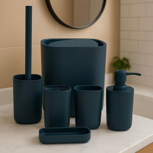 BATHLUX ENSEMBLE SDB 6PCS 71973 BLEU FONCE