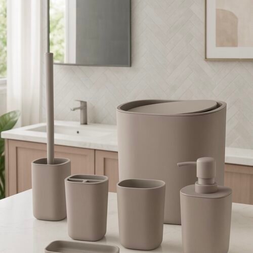BATHLUX ENSEMBLE SDB 6PCS 71973 GRIS CLAIR