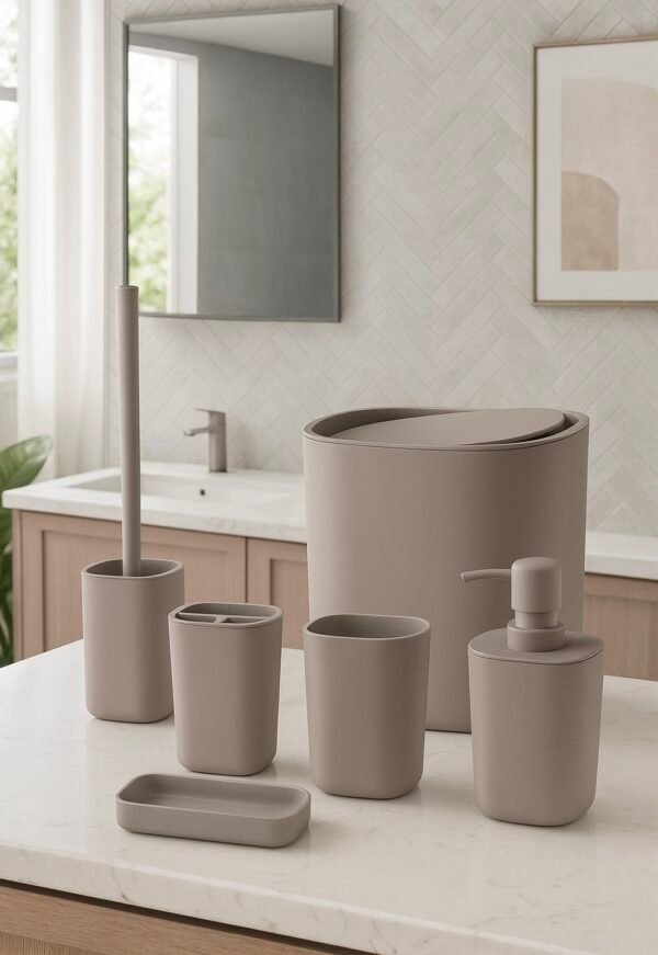 BATHLUX ENSEMBLE SDB 6PCS 71973 GRIS CLAIR