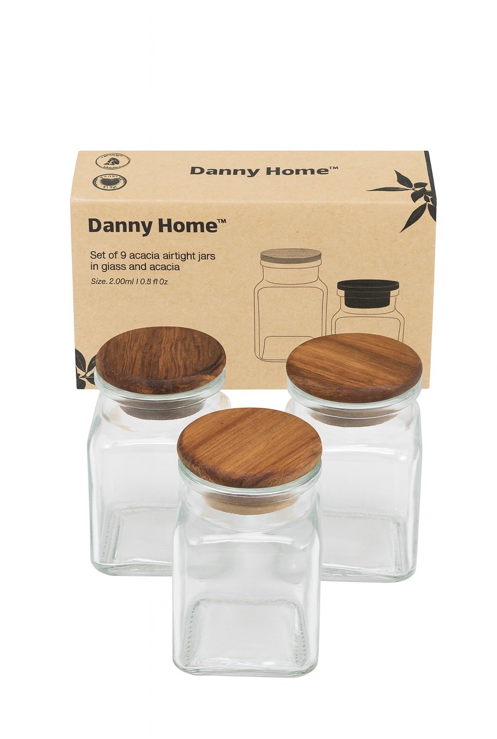 DANNY HOME SET DE 3 POT A EPICE ACACIA 10X5.5CM 1966-101