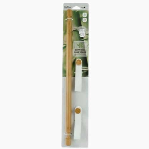 BATHLUX PORTE SERVIETTE ADHESIF BAMBOU 50CM 30616 BLANC