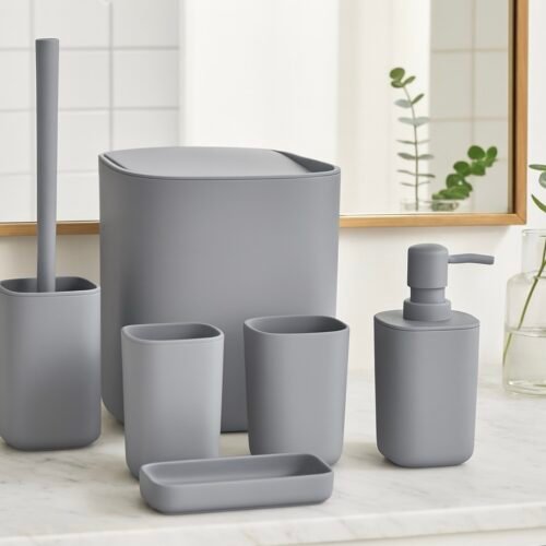 BATHLUX ENSEMBLE SDB 6PCS 71973 GRIS SOURIS