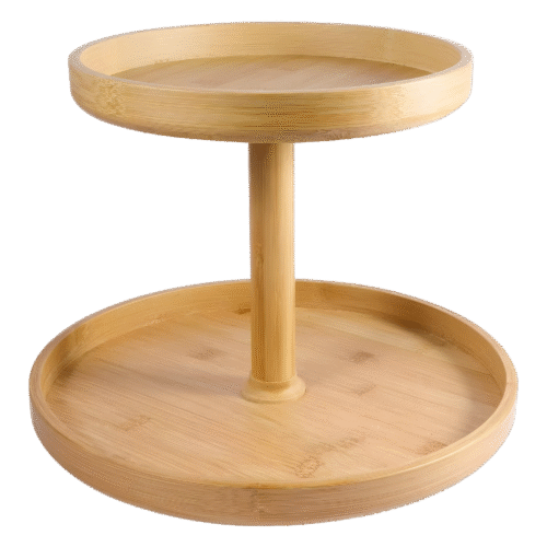 ORGANISATEUR ROTATIF EN BAMBOU 2 NIVEAUX 30X26CM