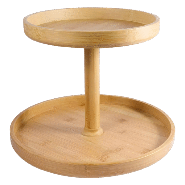 ORGANISATEUR ROTATIF EN BAMBOU 2 NIVEAUX 30X26CM