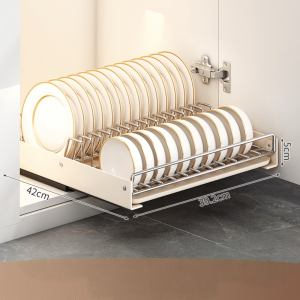 RANGE ASSIETTES AVEC GLISSIERE BLANC 39X42X9CM – Image 3