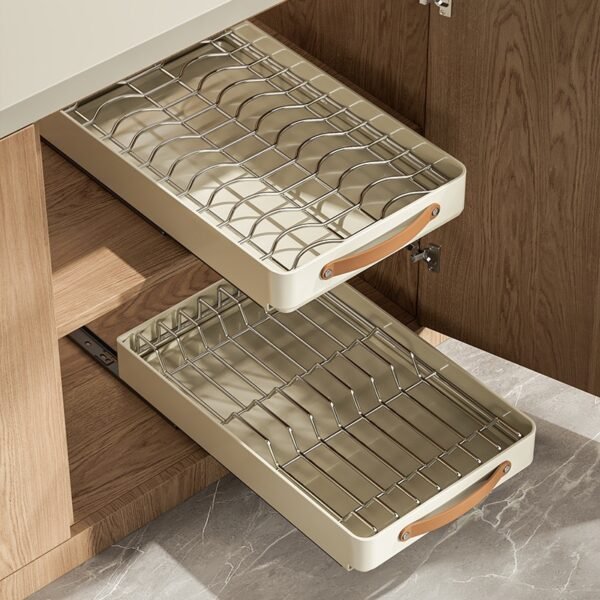 RANGE ASSIETTES AVEC GLISSIERE BLANC 39X42X9CM – Image 2