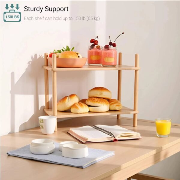 ETAGERE EN BAMBOU 2 NIVEAUX 39.5X21X31CM T-B2 – Image 2