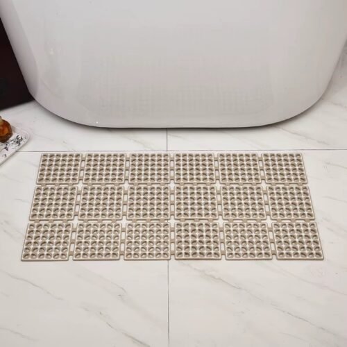 TAPIS ANTI DERAPANT A VENTOUSES 80X40CM BEIGE