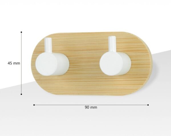 BATHLUX CROCHET ADHESIF 2 TETES BAMBOU 30584 BLANC – Image 2