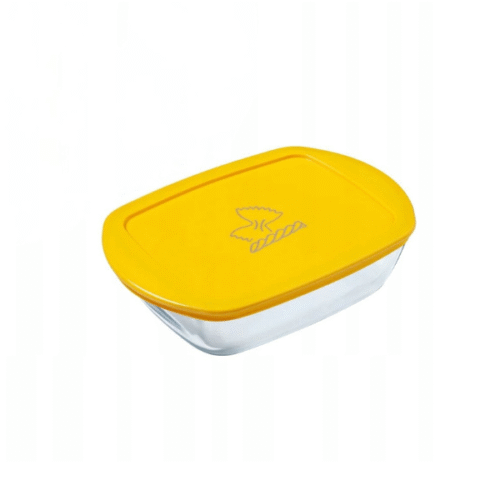 PYREX PLAT A FOUR AVEC COUVERCLE 1.2L 23X15X7CM JAUNE