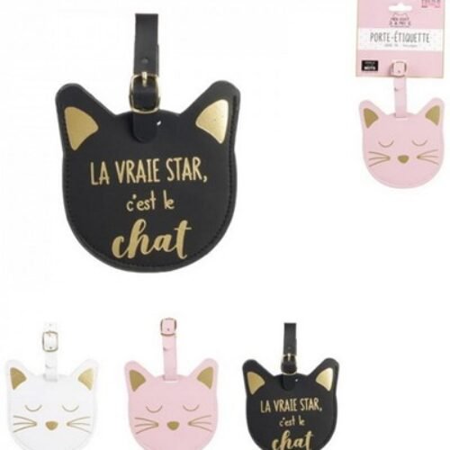 MON CHAT PORTE ETIQUETTE DE BAGAGE VO1312 BLANC