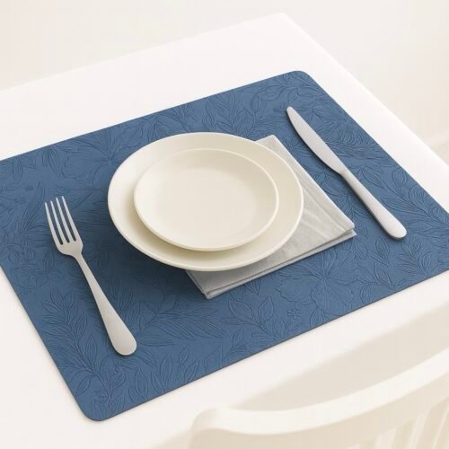 SET DE TABLE RECTANGULAIRE AVEC MOTIF 45X30CM BLEU