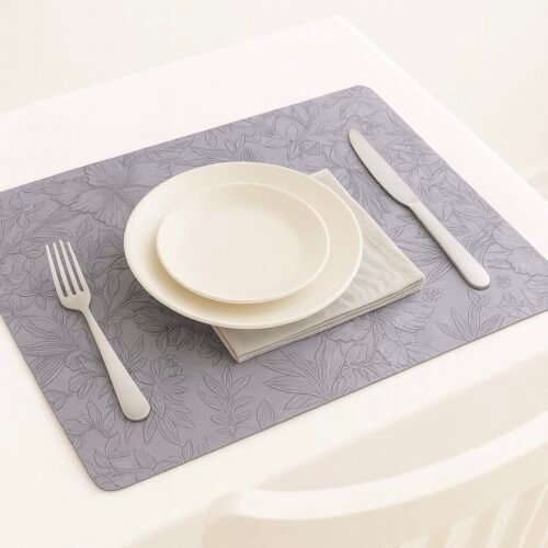 SET DE TABLE RECTANGULAIRE AVEC MOTIF 45X30CM GRIS