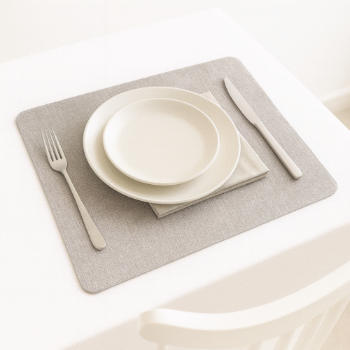 SET DE TABLE RECTANGULAIRE DOUBLE FACES 45X30CM BEIGE