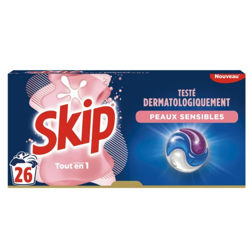 SKIP PODS LESSIVE X26 PEAUX SENSIBLES