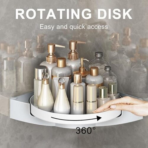 ESPACEO ETAGERE DE DOUCHE ROTATIVE 26CM BLANC