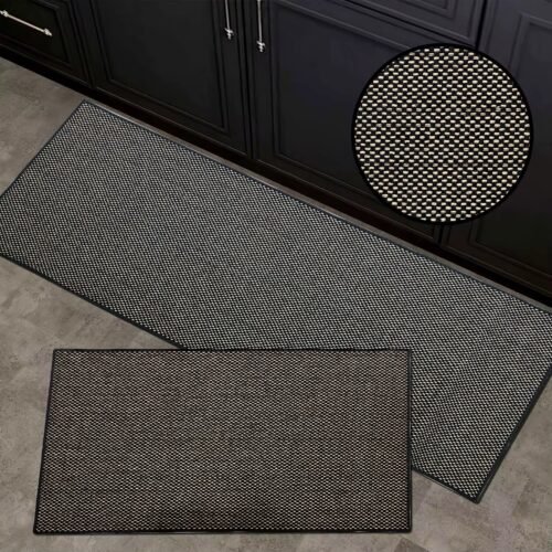 BND TAPIS DE CUISINE 2PCS 40X60/40X120CM 35494-21 MARRON/NOIR