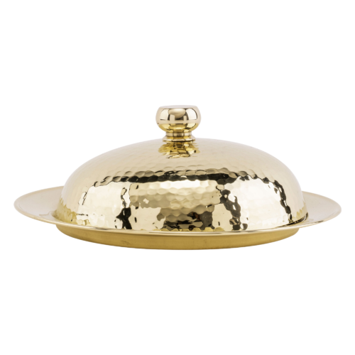 GOY PLATEAU AVEC CLOCHE EN CUIVRE 35CM DORE