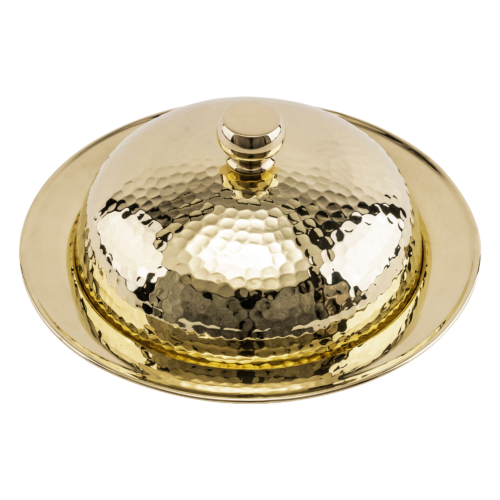 GOY PLATEAU AVEC CLOCHE EN CUIVRE 25CM DORE