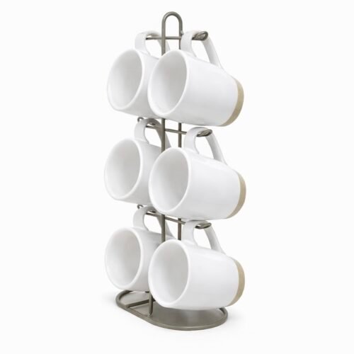 AC SET DE 6 CHOPES BLANC AVEC SUPPORT MGU-WHSM