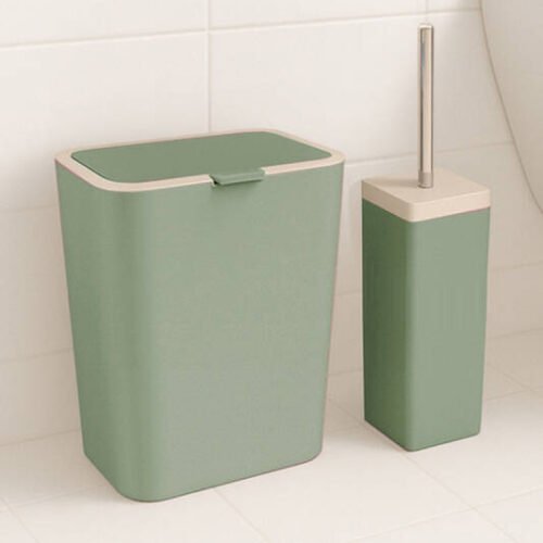 PRIMANOVA FLIP SET DE POUBELLE + BROSSE WC SAS19-05 VERT