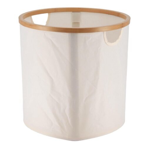 PANIER A LINGE EN TISSUE ROND 40L 38X38CM BLANC 8722-104