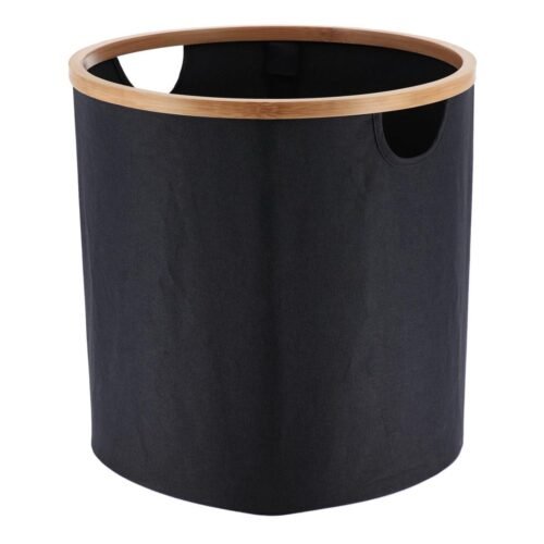 PANIER A LINGE EN TISSUE ROND 40L 38X38CM NOIR 8722-103