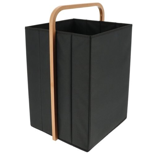 PANIER A LINGE EN TISSUE CARRE 42L 33X35X46CM NOIR 8727-103