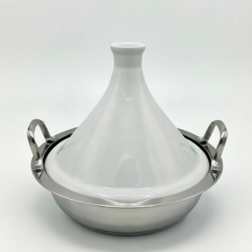 MS TADJINE EN INOX/CERAMIQUE 28CM BLANC